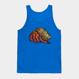 Big Red Hermit Crab cartoon illustration Tank Top